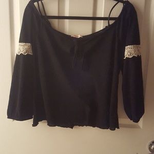 Black off the shoulder top
